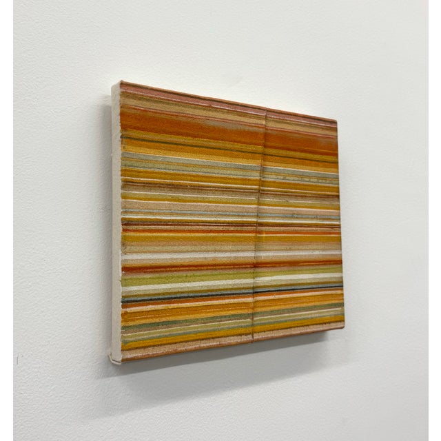 Contemporary Signed Striped Abstract Painting on Canvas For Sale In West Palm - Image 6 of 6