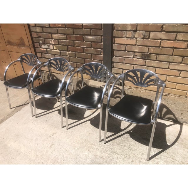 Postmodern Alisea Armchairs by Lisa Bross for Studio Simonetti, Italy, 1980s, Set of 4 For Sale - Image 3 of 18