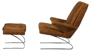 Set of Swing Lounge Chair and Ottoman by Reinhold Adolf and Hans-Jürgen Schräpfer for COR, 1970s
