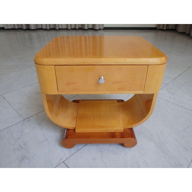 Side Table with One Drawer and U-Shaped Base, 1940s, in Very Good conditions. Designed 1920 to 1949