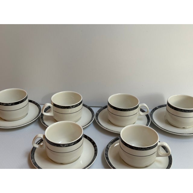 Villeroy & Boch 1980s Villeroy & Boch 6 Coffee/Tea Cups and Matching 6 Saucers Made in Luxembourg For Sale - Image 4 of 16
