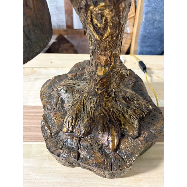 Metal Late 20th Century Iron Bird Lamp on a Base For Sale - Image 7 of 8