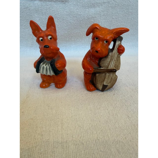 Ceramic Orange Wooden Salt & Pepper Shakers For Sale - Image 7 of 9