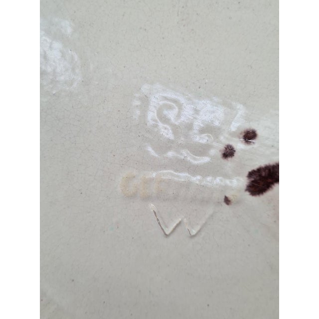 Large Decorative Ceramic Platter with Rose Relief from Jasba Keramik, Germany, 1960s For Sale - Image 10 of 12