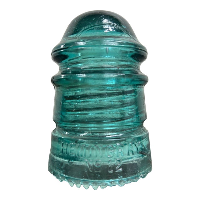 Antique Hemingray 12 Teal Glass Insulator For Sale
