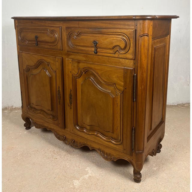 French Provincial Oak Server Cabinet With Sliding Shelves, Early 20th Century For Sale - Image 10 of 15