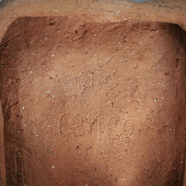 Ceramic Brutalist Ceramic Wall Relief with Three Figures by AR, 1970s For Sale - Image 7 of 8