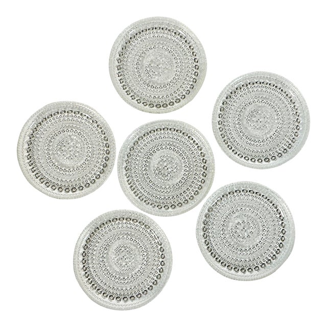 1980s Vintage Chippendale Hollywood Regency Crystal Coasters - Set of 6. For Sale