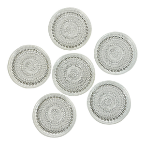 1980s Vintage Chippendale Hollywood Regency Crystal Coasters - Set of 6.