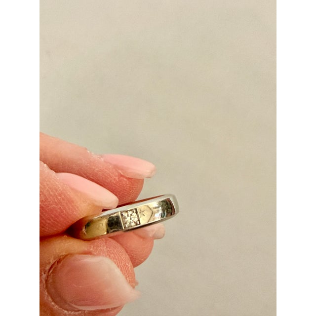 Van Cleef & Arpels Platinum Diamond Band, Size 5.5 For Sale - Image 9 of 12
