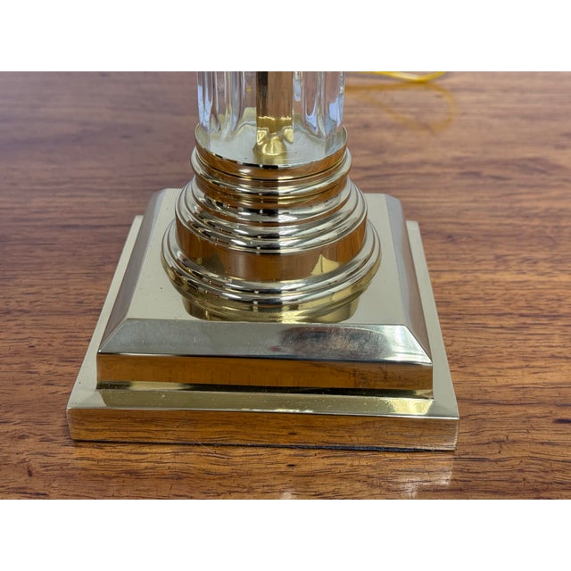 Remington Lamp Crystal Corinthian Column Table Lamps, Pair For Sale - Image 10 of 12