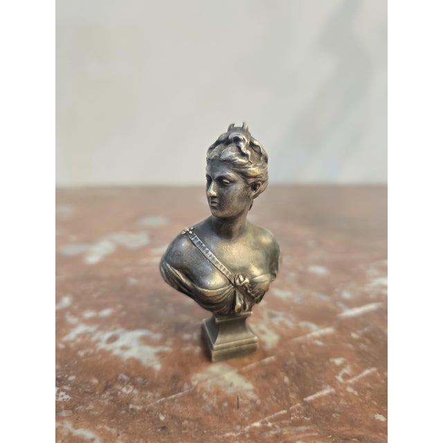 Mid 19th Century Silvered Bronze Figurine by Signed Houdon, 1849 For Sale - Image 5 of 12