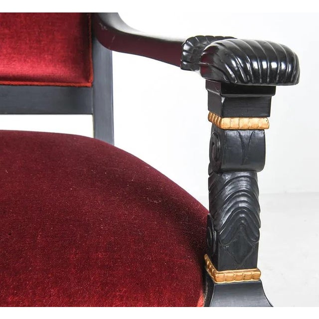 1940s Pair French Empire Revival Armchairs For Sale In New York - Image 6 of 9