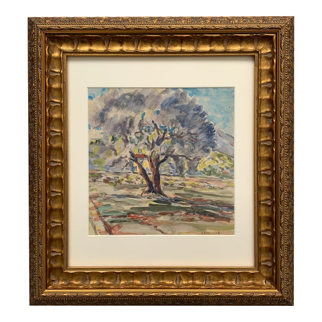 1920's French Original Watercolor For Sale