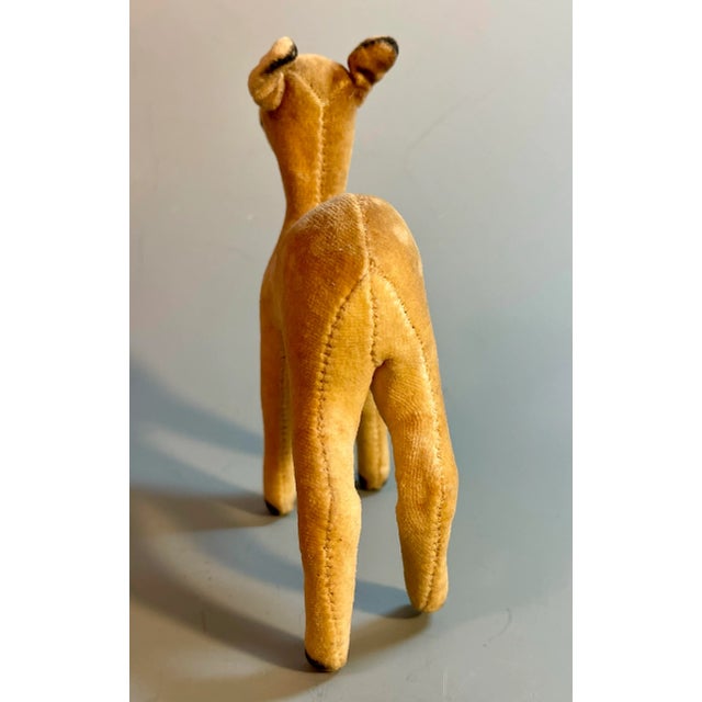 Figurative Mid 20th Century Steiff Wool Fawn Plush Toy Deer, Made in Germany For Sale - Image 3 of 9