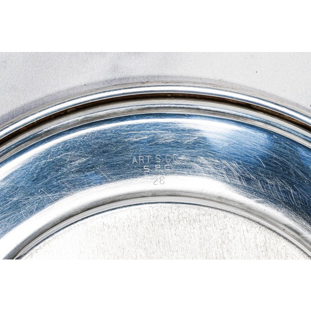 Silver Interesting Vintage Smithtown Hunt Trophy Silverplate Round Dish Tray Catchall Home Decor For Sale - Image 8 of 8