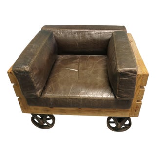 Industrial Wood Framed Club Chairs, 1970, Set of 4 For Sale