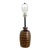 Vintage Brown Grenade Ceramic Lamp For Sale