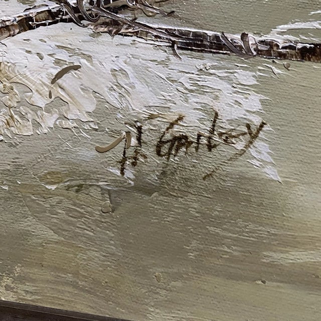 1970s H. Gailey Barn Landscape Oil Painting, Framed For Sale - Image 4 of 12