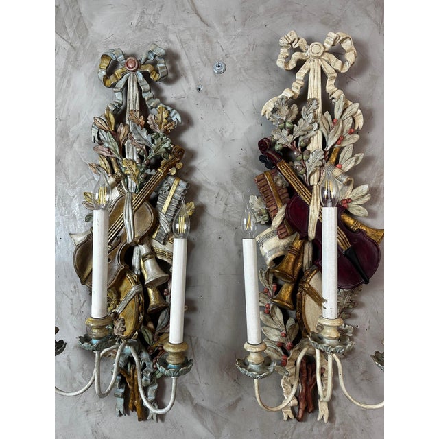 Louis XVI Wall Sconces, 1950s, Set of 2 For Sale - Image 10 of 15