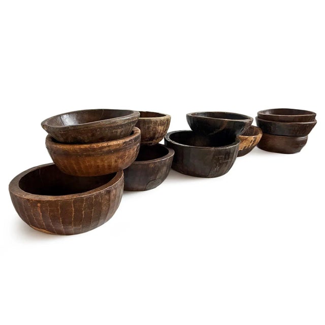 Mid 20th Century Vintage Wood India Teak Bowl For Sale - Image 5 of 9