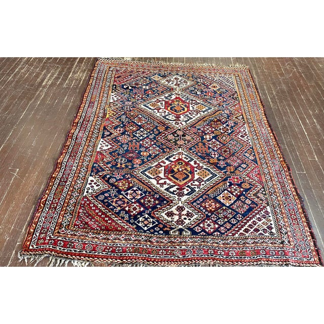Antique Persian Qashqai Rug 4'8" X 6'3" For Sale In Chicago - Image 6 of 9