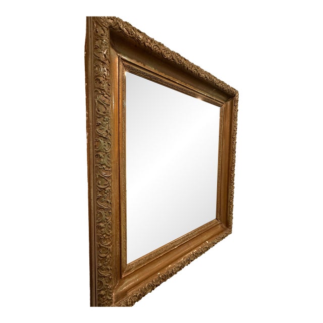 19th-Century French Hand-Carved Mirror For Sale