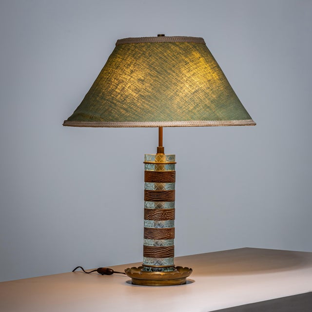 Mid 20th Century Mid-20th Century Table Lamp in Glass and Wood, Probably Italy For Sale - Image 5 of 11