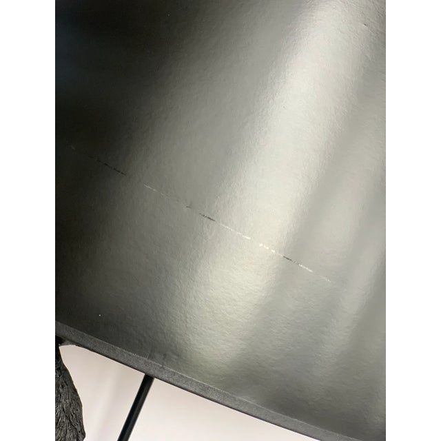 Monumental Bronze Sculptural Rooster Table Lamp Mounted on a Custom Wood Base With Shade For Sale - Image 11 of 13