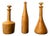 Italian Wooden Vases, 1970s, Set of 3 For Sale