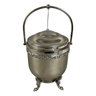 Victorian Style Silver-Plated Ice Bucket with Feet For Sale