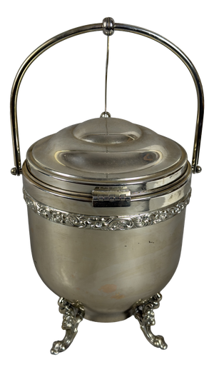 Victorian Style Silver-Plated Ice Bucket with Feet