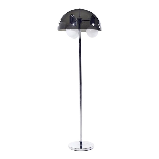 Mid Century Mushroom Chrome Floor Lamp For Sale