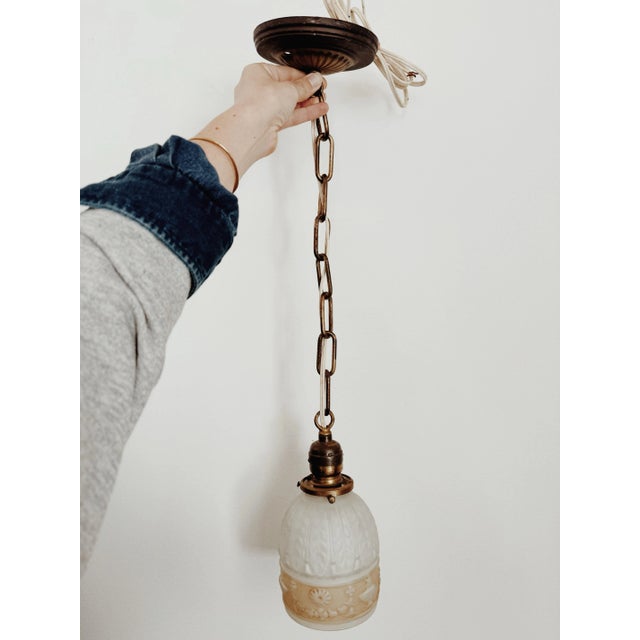 1920s 1920s/30s Art Deco Petite Pendant Light For Sale - Image 5 of 10