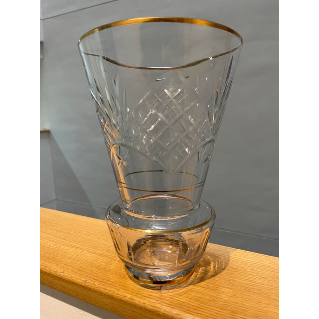 Czechoslovakian Carved Glass Vase, 1910 For Sale - Image 8 of 10