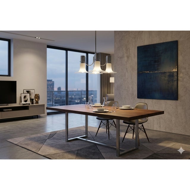 Four-Light Chandelier in Chromed Steel, 1970s For Sale - Image 12 of 13