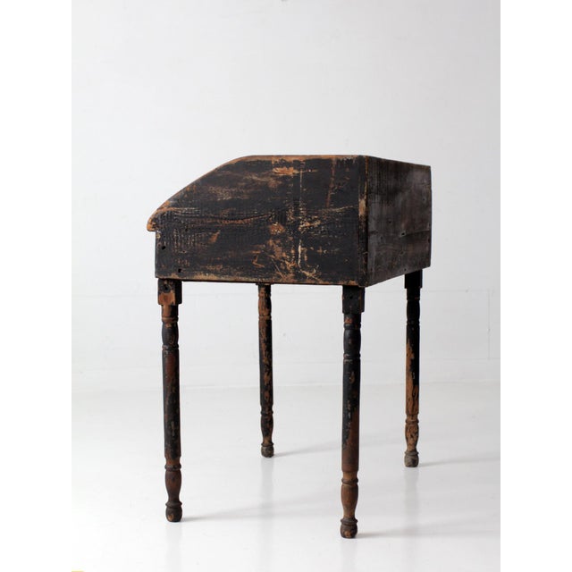 Antique Primitive Painted Wood Writing Desk With Cubbies For Sale - Image 12 of 18