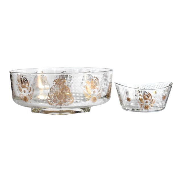 Vintage Mid-Century Modern Georges Briard "Sonata" Chip and Dip Bowls - a Pair For Sale