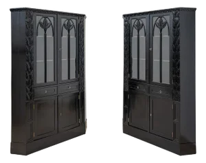 Corner Showcases by Hans Bolek, 1910s, Set of 2