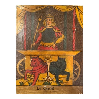 Vintage Original Painting on Canvas of “Le Chariot” For Sale