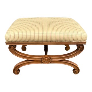 Regency Style Upholstered X Bench by Fairfield For Sale