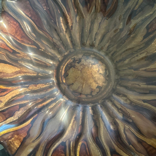 Sunflower Art Glass Bowl For Sale - Image 4 of 5