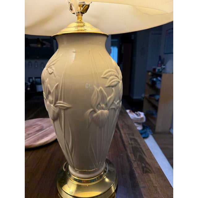 1990s Lenox Iris Table Lamps - a Pair For Sale - Image 10 of 15