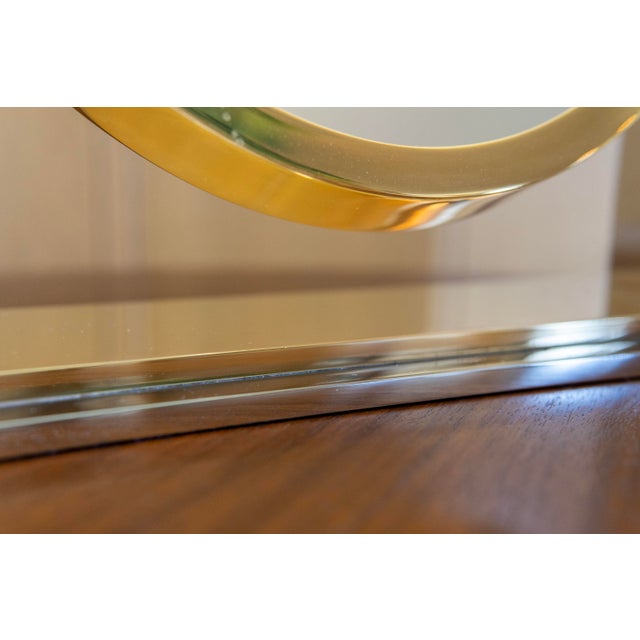 Karl Springer Tabletop Vanity Mirror in Nickel and Brass Circa 1980s For Sale - Image 11 of 12