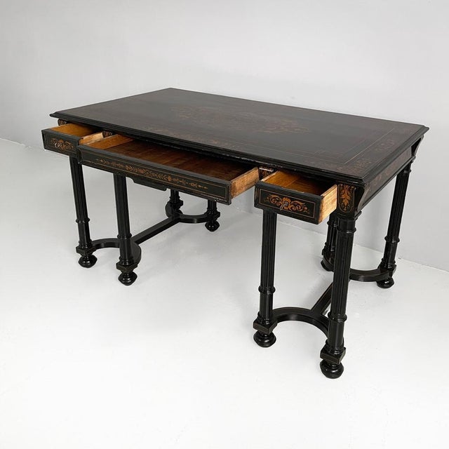 Antique Italian Wooden Desk, 1800s For Sale - Image 4 of 13