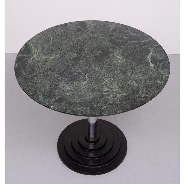 Round Green Marble Dining Table, Italy, 1980s For Sale - Image 6 of 9