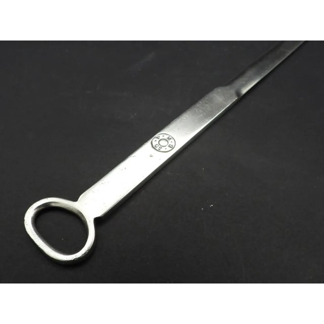 This marvelous antique meat skewer or letter opener is created in gorgeous silverplate and was made by the Alexander Clark...