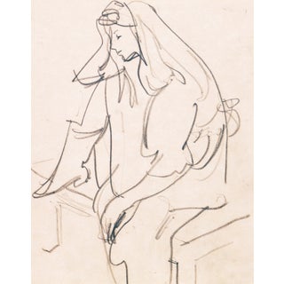 'Woman Seated' by Victor Di Gesu, Carmel Artist, Louvre, Academie Chaumiere, Paris, San Francisco Art Association, Los Angeles County Museum of Art For Sale