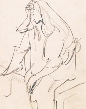 'Woman Seated' by Victor Di Gesu, Carmel Artist, Louvre, Academie Chaumiere, Paris, San Francisco Art Association, Los Angeles County Museum of Art