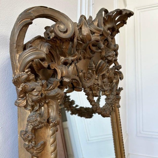 French French Gilt Wood Mirror For Sale - Image 3 of 11